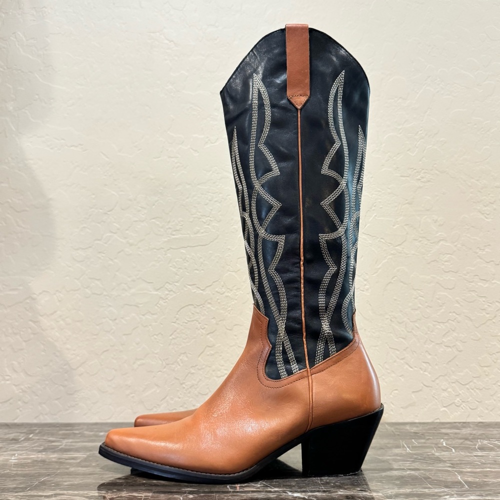 Matisse Two-tone Leather Knee High Cowboy Boots